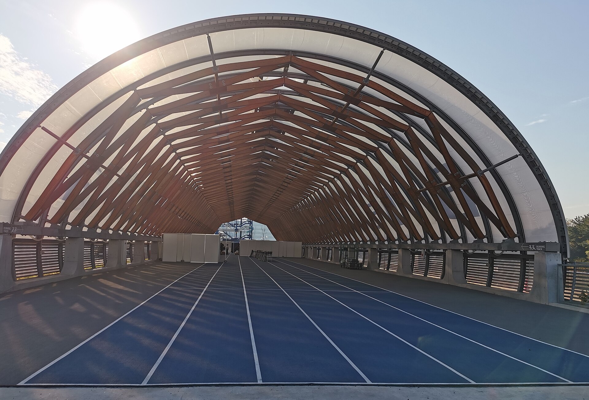 Vue d'un stade d'athlétisme